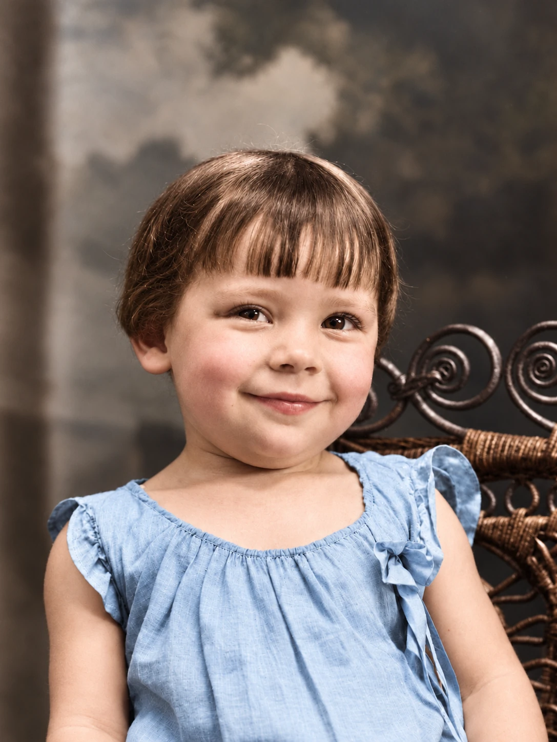 Mary Ellon “Sissy” Birdwell — colorized childhood portrait