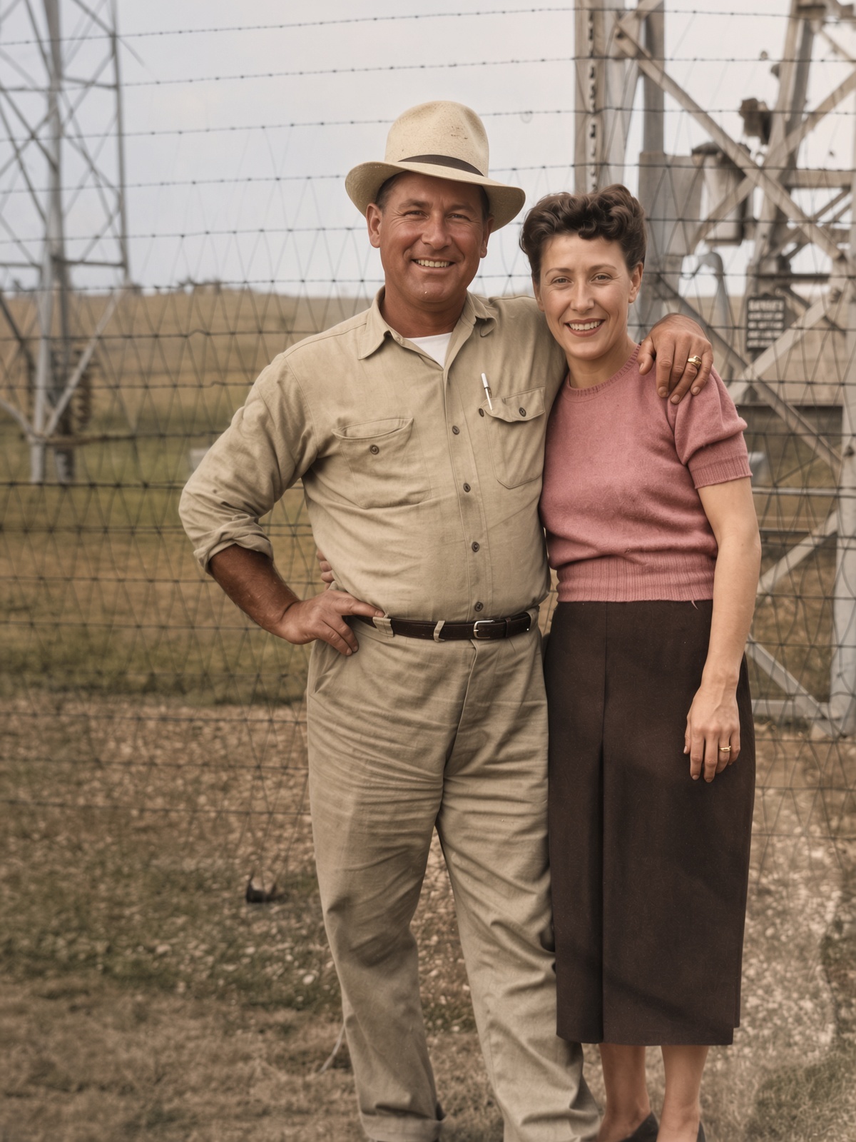 Restored portrait of Oides Bill Birdwell and Mabel Marzelle Pritchett Birdwell together