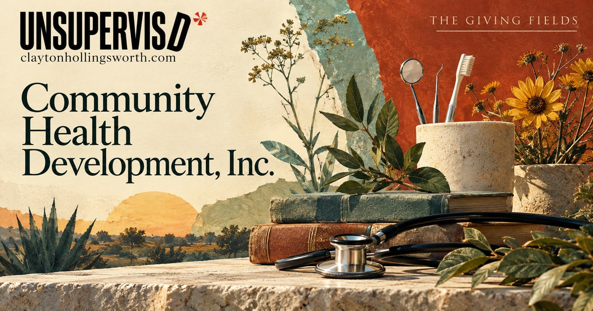 Community Health Development, Inc. — UNSUPERVISED*. Custom conceptual editorial artwork.