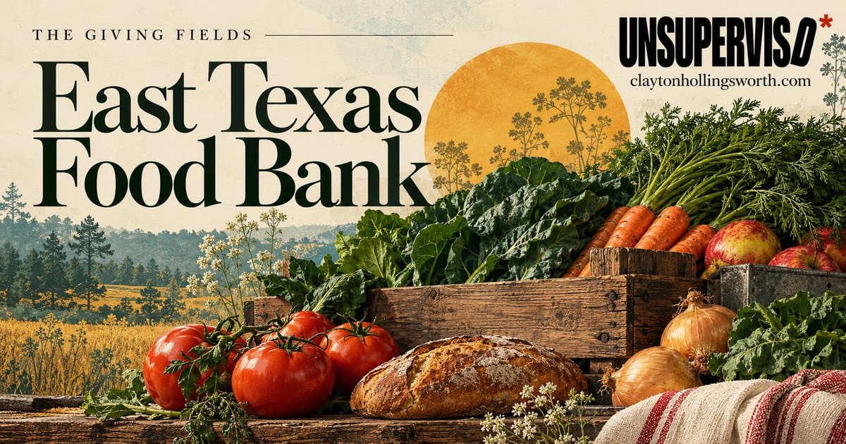 East Texas Food Bank — UNSUPERVISED*. Custom conceptual editorial artwork.