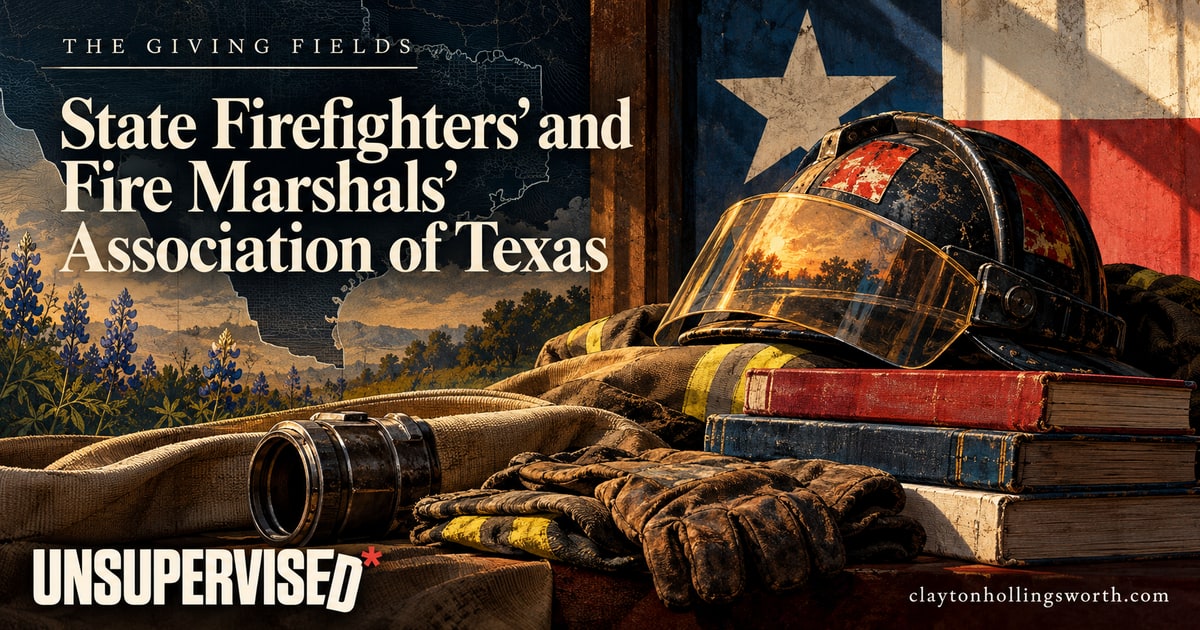 State Firefighters’ and Fire Marshals’ Association of Texas — UNSUPERVISED*. Custom conceptual editorial artwork.