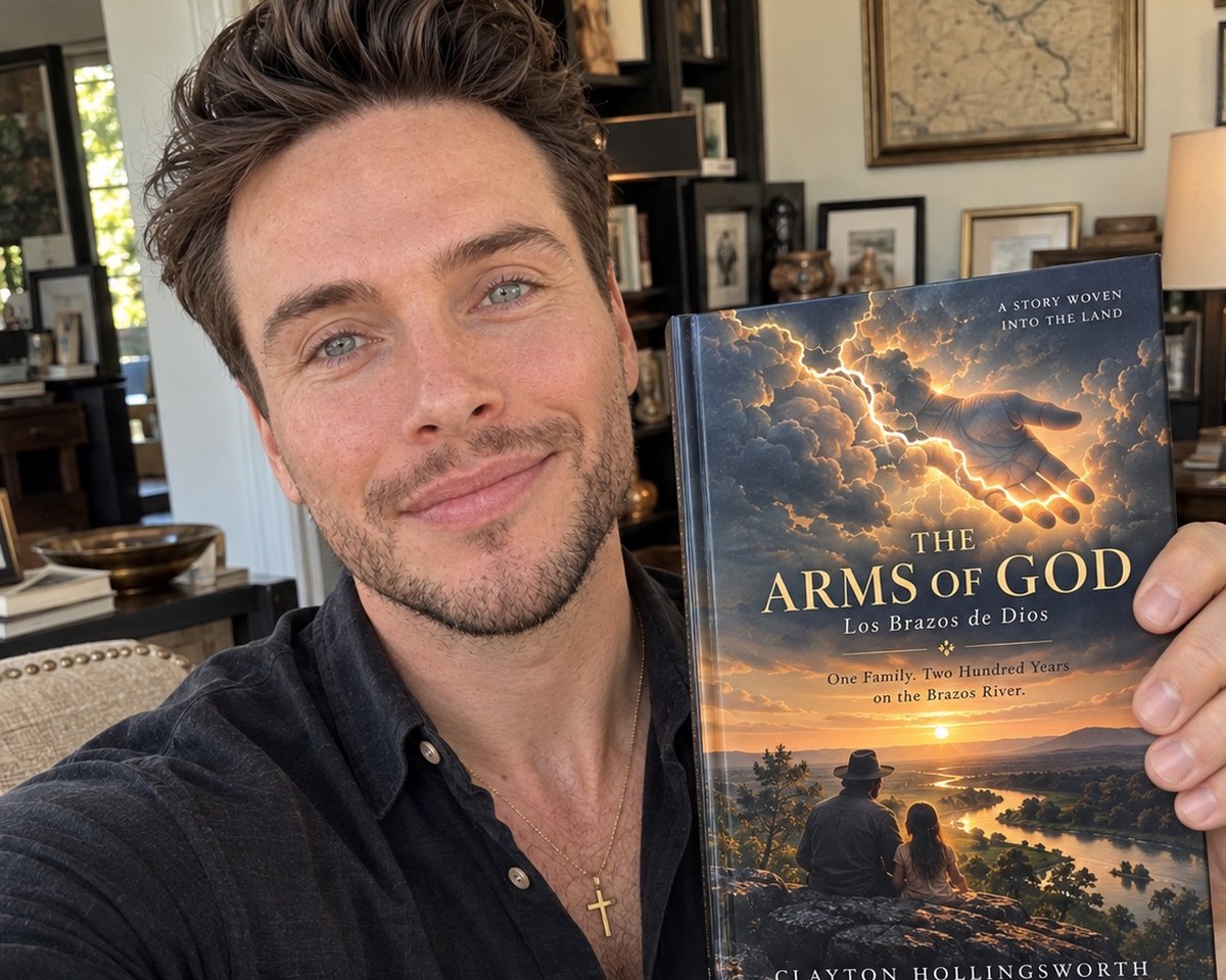 Clayton Hollingsworth holding The Arms of God: Los Brazos de Dios