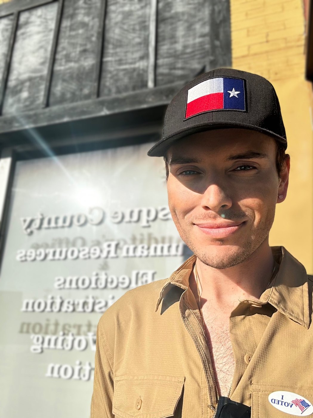 Clayton Hollingsworth in Meridian on voting day